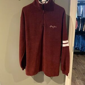 Sean John Maroon Zip-Up Sweater
